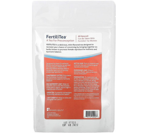 Чай для зачатия Fairhaven Health Fertili Tea вкус мяты 85 гр