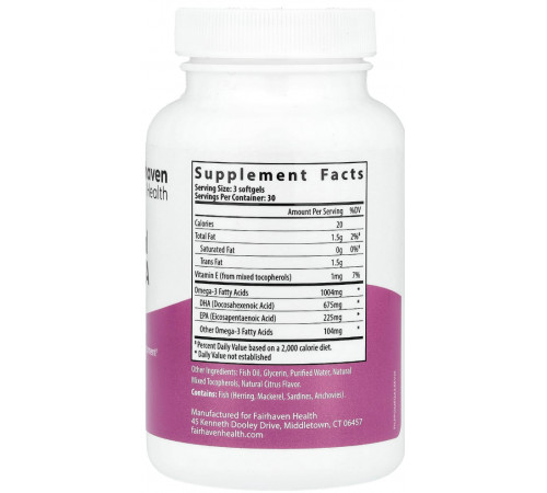 Омега-3 для вагітних Fairhaven Health Omega 3 90 капс