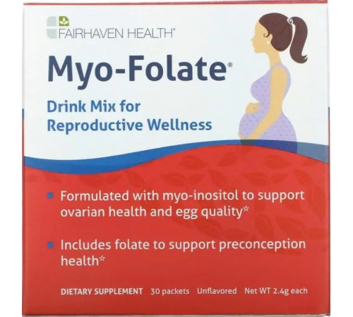 Мио-фолат (инозитол, мио-фолат) для беременных Fairhaven Health  Myo-Folate 30 пакет