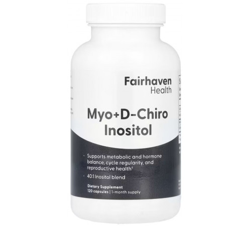 Міо-інозитол + D-хиро інозитол Fairhaven Health Myo + D-Chiro Inositol 120 капс