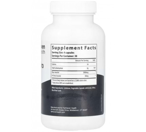 Міо-інозитол + D-хиро інозитол Fairhaven Health Myo + D-Chiro Inositol 120 капс