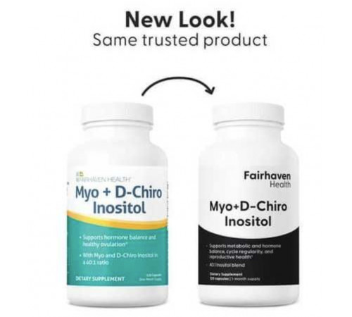 Міо-інозитол + D-хиро інозитол Fairhaven Health Myo + D-Chiro Inositol 120 капс
