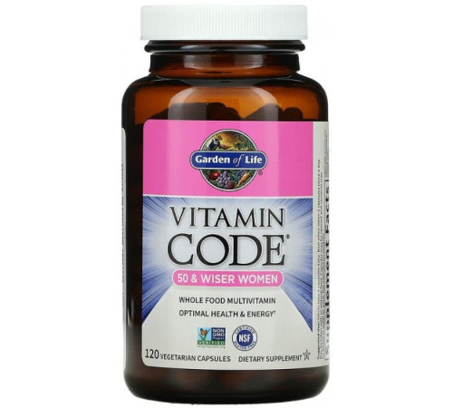 Сирі вітаміни для жінок 50+ Garden of Life Multivitamin Vitamin Code 120 вег капс