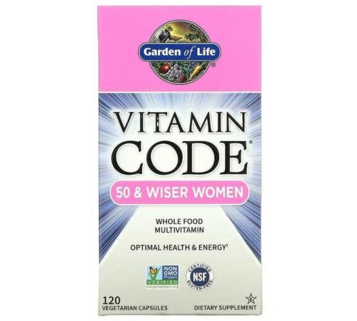 Сирі вітаміни для жінок 50+ Garden of Life Multivitamin Vitamin Code 120 вег капс