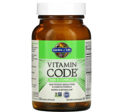 Сирі вітаміни B-комплекс Garden of Life  RAW B-Complex 60 вег капс