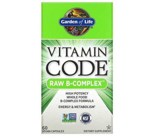 Сирі вітаміни B-комплекс Garden of Life  RAW B-Complex 60 вег капс