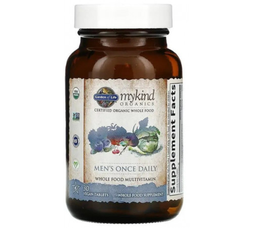 Мультивітаміни для чоловіків Garden of Life Men's Once Daily 30 вег таб