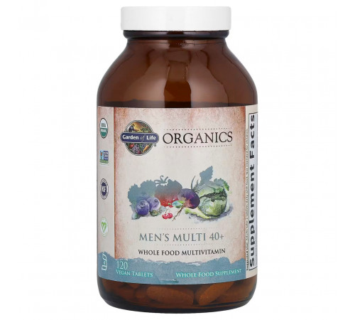 Вітаміни для чоловіків Garden of Life MyKind Organics 40+ 120 вег таб