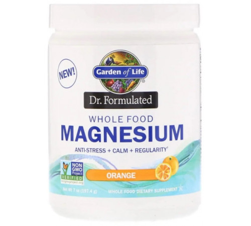 Магний хелат Garden of Life Dr. Formulated Magnesium Powder 197,4 г апельсин