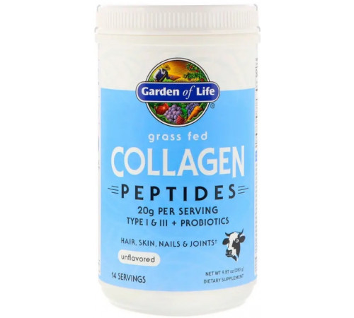 Пептиди колагену Garden of Life  Grass Fed Collagen Peptides 280г без вкуса