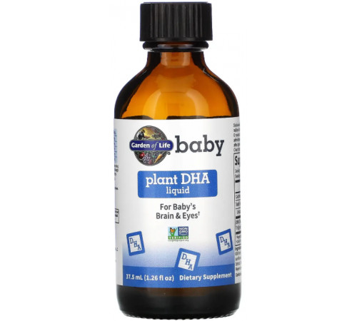 Омега 3 для імунітету для дітей Garden of Life Baby Plant DHA рідка 37.5 мл