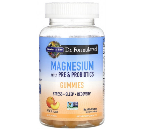 Магній з пробіотиками та пребіотиками Garden of Life Magnesium 60 жев конф персик