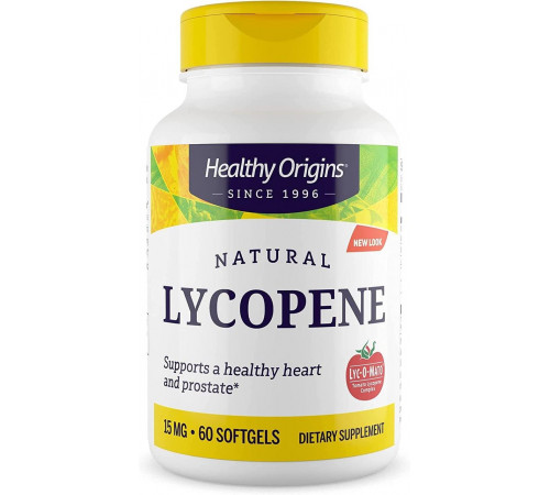 Лікопін Healthy Origins Natural Lycopene 15 мг 60 гелевих капсул