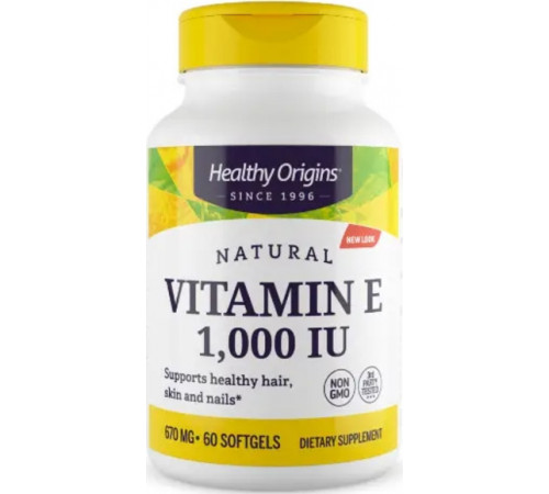 Вітамін Е Healthy Origins Vitamin E 1000 МЕ 60 гел капс