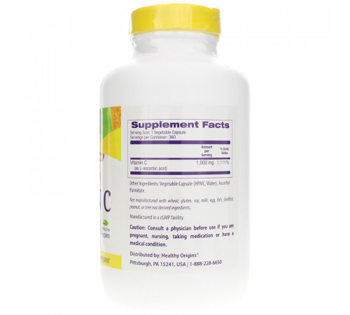 Вітамін С (аскорбінова кислота) Healthy Origins  Vitamin C 1000 мг 360 капс