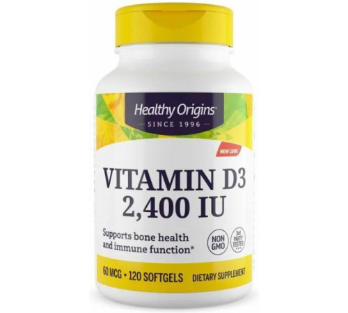 Вітамін Д3 Холекальциферол Healthy Origins Vitamin D3 2400 МЕ 120 капсул