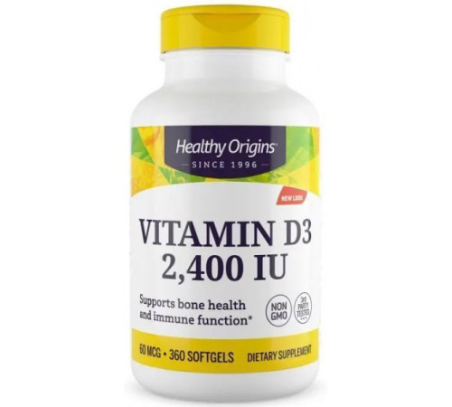 Вітамін Д3 Холекальциферол Healthy Origins Vitamin D3 2400 МЕ 360 капсул
