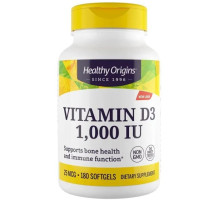 Витамин Д3 Холекальциферол Healthy Origins Vitamin D3 1000 МЕ 180 капсул