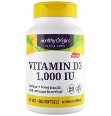Вітамін Д3 Холекальциферол Healthy Origins Vitamin D3 1000 МЕ 180 капсул