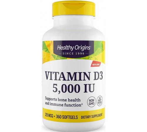 Витамин Д3 Healthy Origins Vitamin D3 5000 МЕ 360 капс