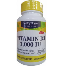 Витамин Д3 в масле МСТ Healthy Origins Vitamin D3 in MCT Oil 1000 МЕ 120 капс
