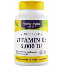 Вітамін Д3 (холекальциферол) Healthy Origins Vitamin D3 in MCT Oil 5000 МЕ 120 капс