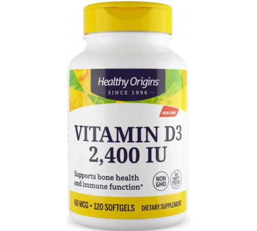 Масляний Вітамін D з МСТ Healthy Origins Vitamin D3 2400 МО 120 гел капс