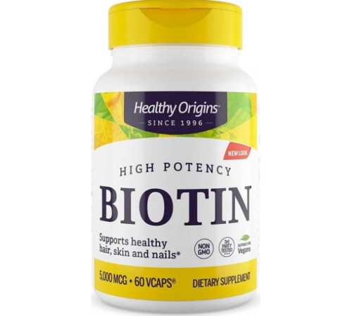 Біотин для волосся Healthy Origins Biotin 5000 мкг 60 капс
