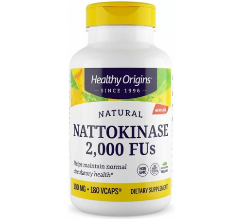 Наттокіназа Healthy Origins Nattokinase 2,000 FU's 100 мг 180 капсул