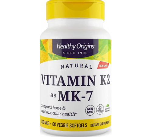 Вітамін K2 у формі MK7 Healthy Origins Vitamin K2 as MK-7 100 мкг 60 капс