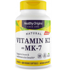 Вітамін K2 в формі MK7  Healthy Origins Vitamin K2 as MK-7 100 мкг 180 кап