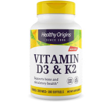 Вітамін Д3 і К2 Healthy Origins  Vitamin D3 + K2 180 гел капс