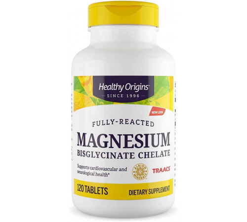 Магній бісгліцинат хелат Healthy Origins Magnesium Bisglycinate Chelate 120 таб