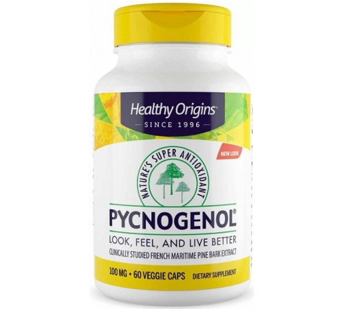 Экстракт сосновой коры Пикногенол Healthy Origins Pycnogenol 100 мг 60 капсул