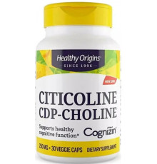 Когніцин цитиколіну, Cognizin Citicolinee, Healthy Origins, 250 мг, 30 вегетаріанських капсул