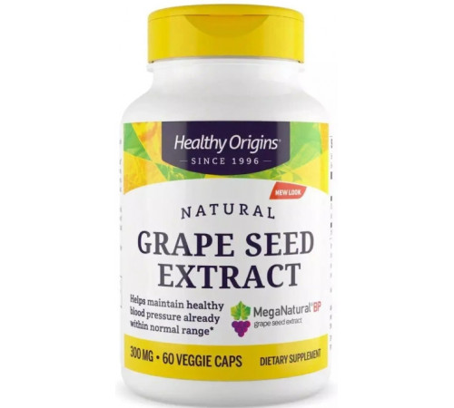 Екстракт виноградних кісточок Healthy Origins Grape Seed Extract 300 мг 60 кап