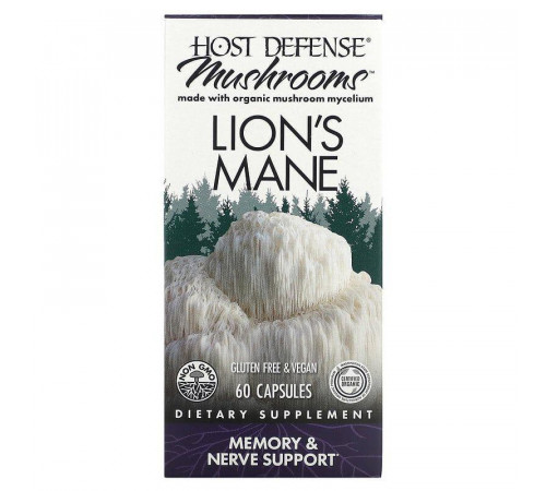 Ежовик гребенчатый Host Defense Lion's Mane 60 вег капсул