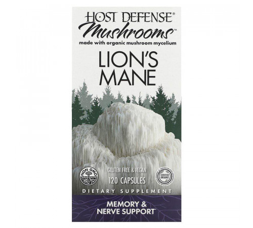 Їжовик гребінчастий Host Defense Lion's Manе 120 вег капсул
