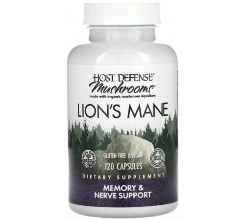 Їжовик гребінчастий Host Defense Lion's Manе 120 вег капсул