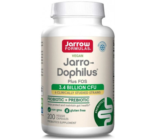 Пробіотики (дофілус) Jarrow Formulas Jarro-Dophilus Plus FOS с ФОС 3.4 млрд КОЕ 200 вег капс