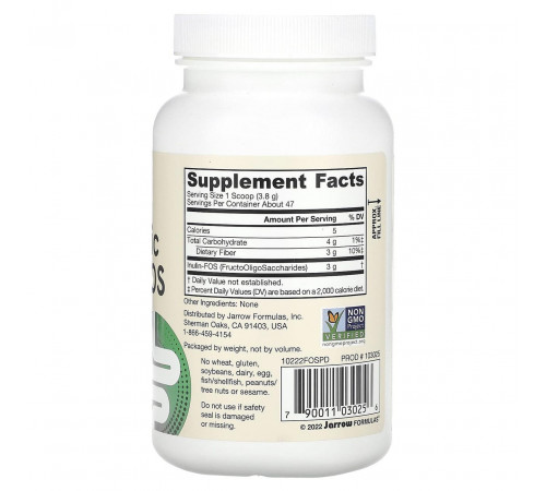 Инулин ФОС Jarrow Formulas Inulin FOS 180 г