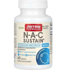 N-ацетил-L-цистеїн Jarrow Formulas N-A-C Sustain 600 мг 60 таб