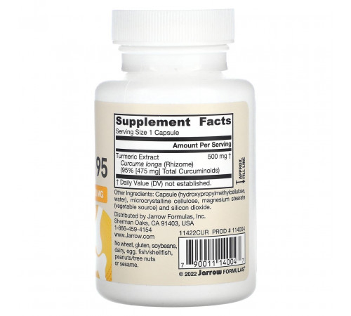 Куркумін 95 (екстракт куркумм) Jarrow Formulas Curcumin 500 мг 60 капс