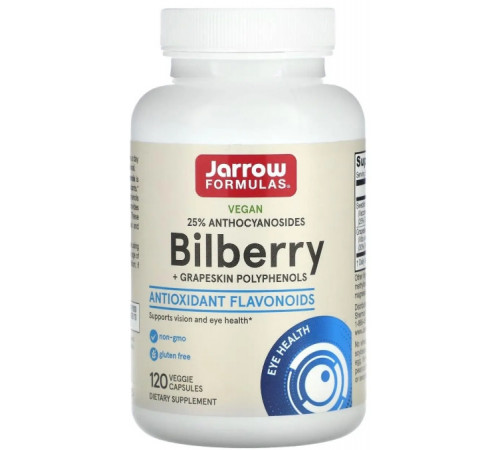 Чорниця для зору з виноградом Jarrow Formulas Bilberry 120 капс