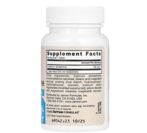 S-ацетил глутатион Jarrow Formulas S-Acetyl L-Glutathione 100 мг 60 таб