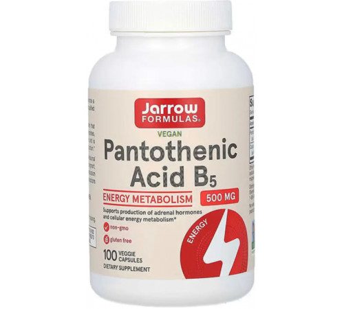 Пантотенова кислота Jarrow Formulas Pantothenic Acid B5 500 мг 100 капс