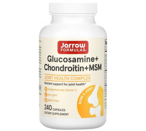 Глюкозамін хондроїтин МСМ Jarrow Formulas Glucosamine + Chondroitin + MSM 240 капс