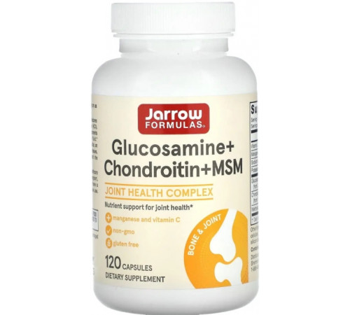 Глюкозамін Хондроїтин і МСМ Jarrow Formulas Glucosamine + Chondroitin + MSM 120 капс