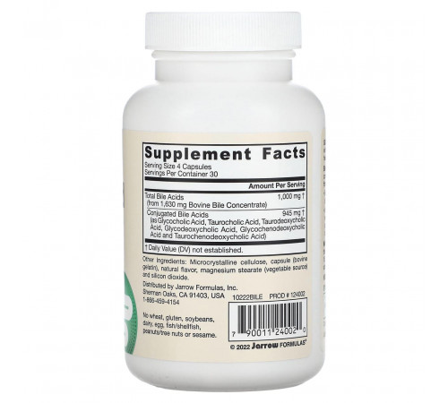Бичача жовч Jarrow Formulas Bile Acid 120 капс
