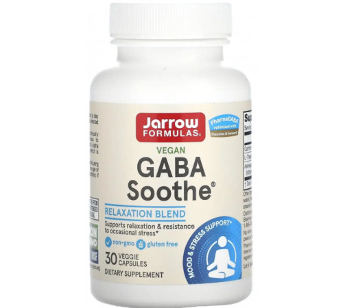 ГАМК (габа, ашвагандха, теанін) Jarrow Formulas GABA Soothe 30 капс